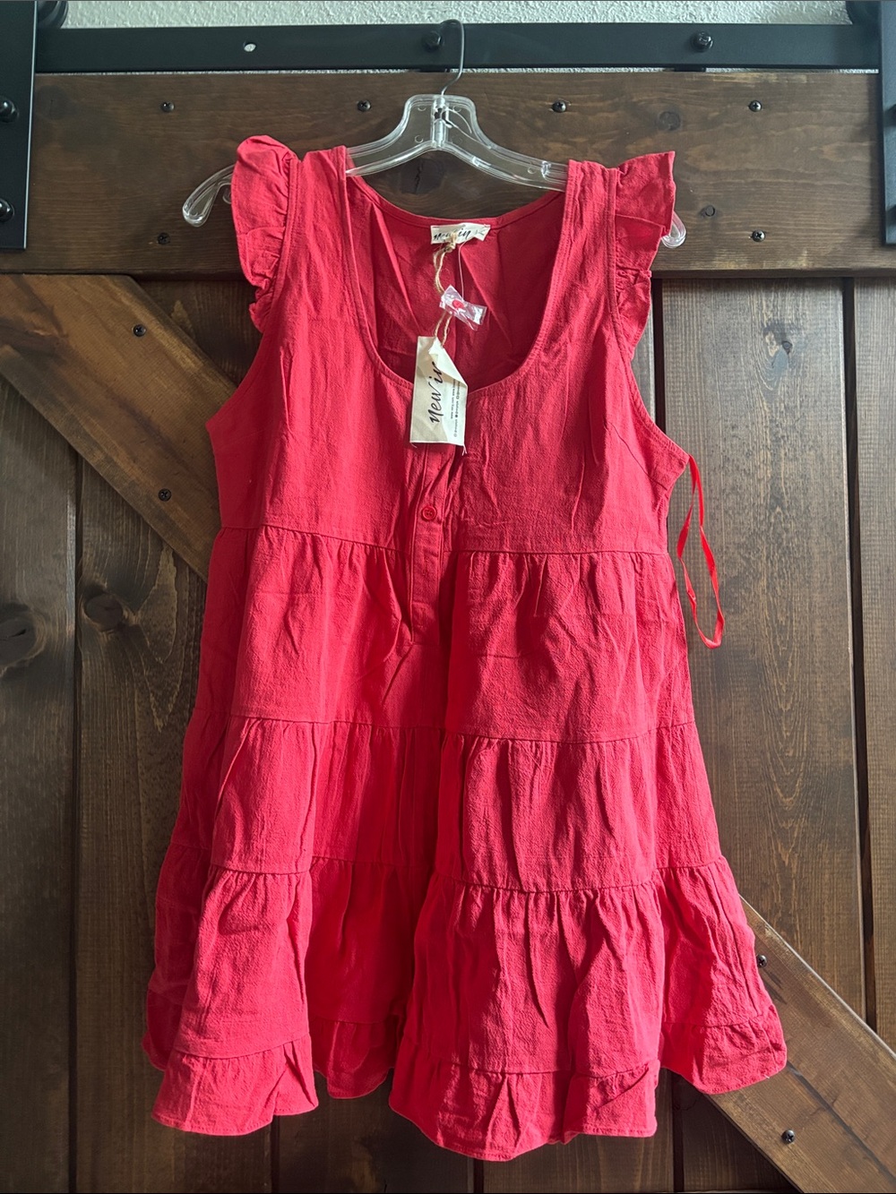 Red Tiered Ruffle Romper